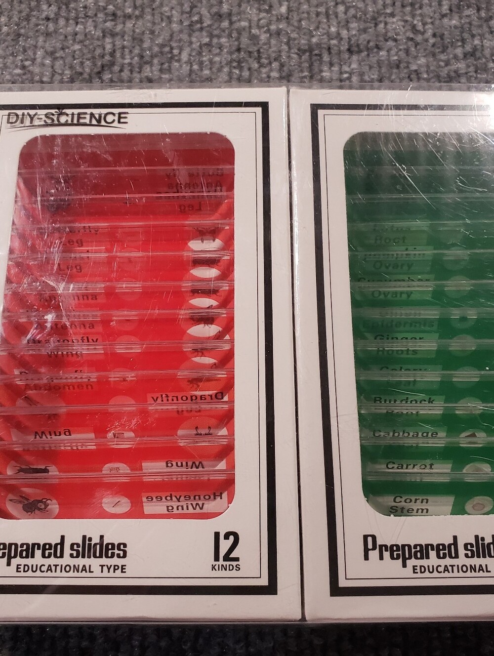 48Pcs Prepared Microscope Slides Specimen Animals Insects Plants Flowers, Etc.